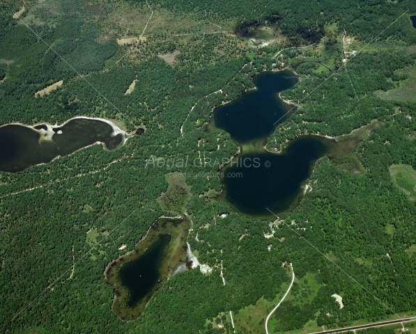 Crooked Lake & Meyer Lake in Alcona County, Michigan